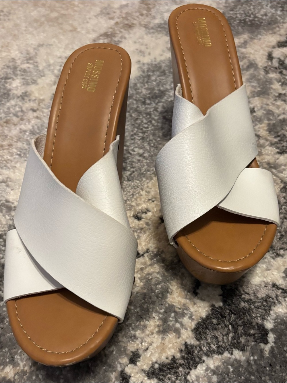 Mossimo Supply Co. White Crisscross Platform Slide Sandals